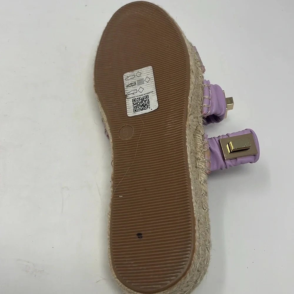 ASOS Design Purple Slip-On Double Scrunchie Strap Flat Espadrille Sandals Size 7